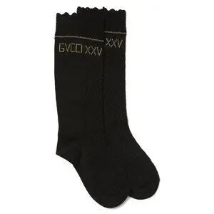 Gucci | Accessories | Gucci Dress Socks Xxv Knitted Cotton Crochet Scallop  Top Embroidered Logo | Poshmark